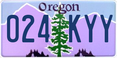 OR license plate 024KYY