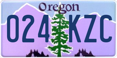 OR license plate 024KZC