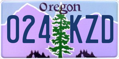 OR license plate 024KZD