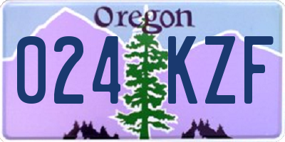 OR license plate 024KZF