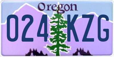 OR license plate 024KZG