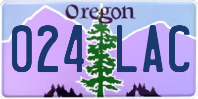 OR license plate 024LAC