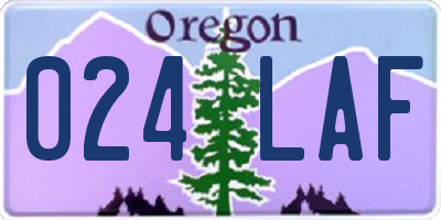 OR license plate 024LAF