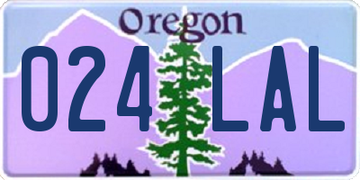 OR license plate 024LAL