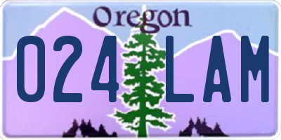 OR license plate 024LAM