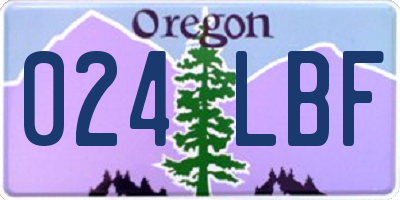OR license plate 024LBF