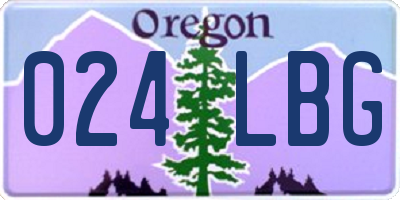 OR license plate 024LBG