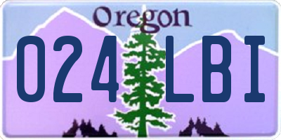 OR license plate 024LBI