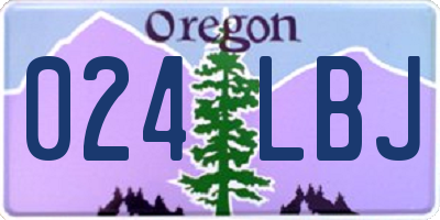 OR license plate 024LBJ