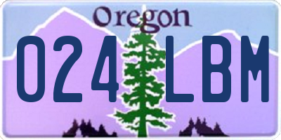 OR license plate 024LBM