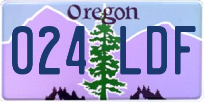 OR license plate 024LDF