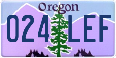 OR license plate 024LEF