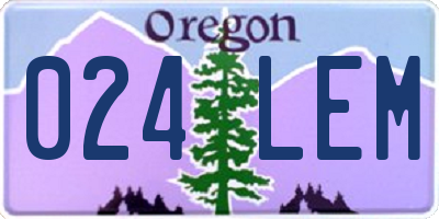 OR license plate 024LEM