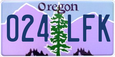 OR license plate 024LFK