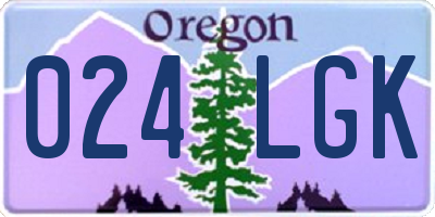 OR license plate 024LGK
