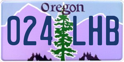 OR license plate 024LHB