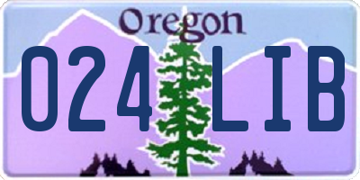 OR license plate 024LIB