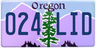 OR license plate 024LID