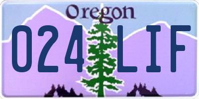 OR license plate 024LIF