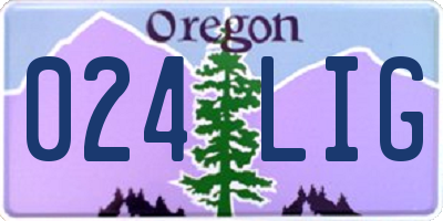 OR license plate 024LIG