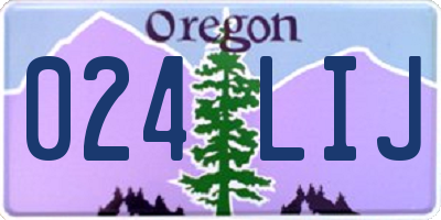OR license plate 024LIJ