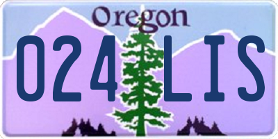 OR license plate 024LIS