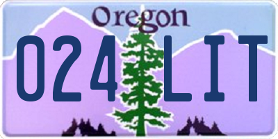 OR license plate 024LIT