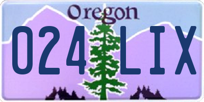 OR license plate 024LIX