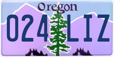 OR license plate 024LIZ