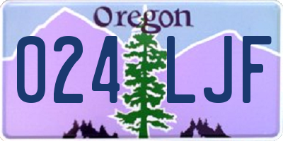 OR license plate 024LJF