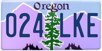OR license plate 024LKE