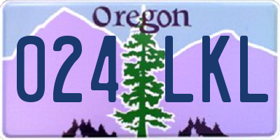 OR license plate 024LKL