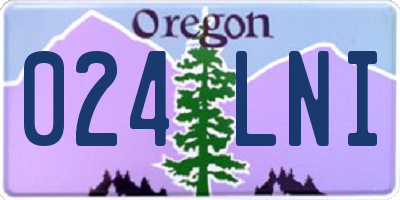 OR license plate 024LNI