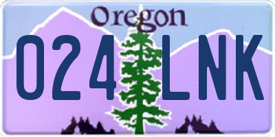 OR license plate 024LNK