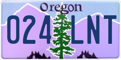OR license plate 024LNT