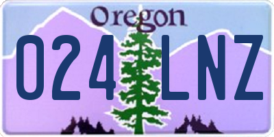 OR license plate 024LNZ