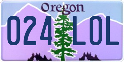 OR license plate 024LOL