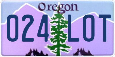 OR license plate 024LOT