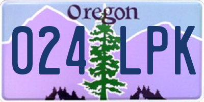 OR license plate 024LPK