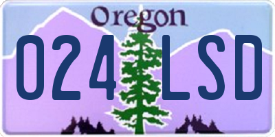 OR license plate 024LSD