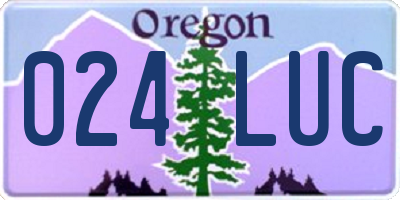 OR license plate 024LUC