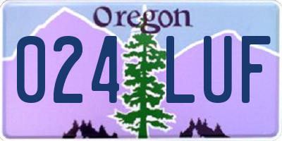 OR license plate 024LUF