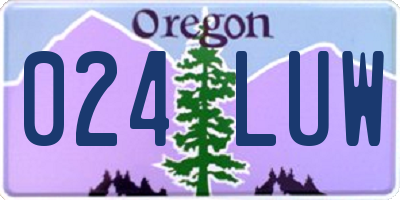 OR license plate 024LUW