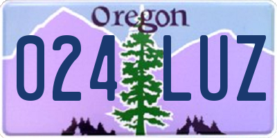 OR license plate 024LUZ