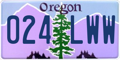 OR license plate 024LWW