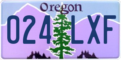 OR license plate 024LXF