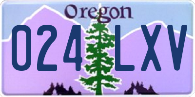 OR license plate 024LXV