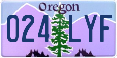 OR license plate 024LYF