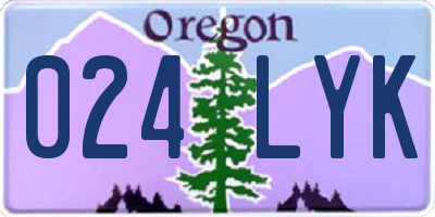 OR license plate 024LYK