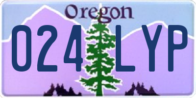OR license plate 024LYP